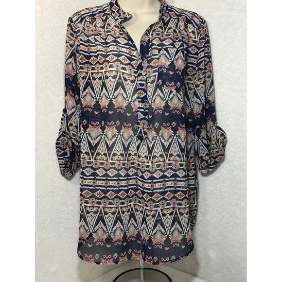 Allison Joy Women’s Lightweight Summer Blouse Size Medium Bohemian Style Top - Picture 1 of 6